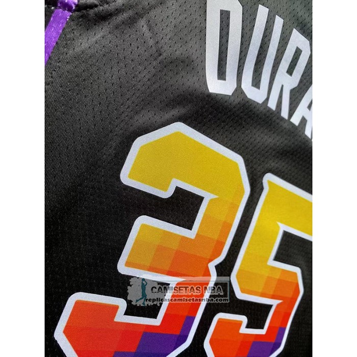 Camiseta Nino Phoenix Suns Kevin Durant NO 35 Statement 2022-23 Negro